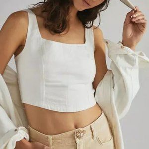 Anthropologie Pilcro Corset Smocked Top, size M